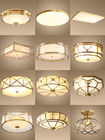 Café de vida del restaurante 10~50W del LED de la iluminación del techo de la lámpara del dormitorio nacional de cobre de la cubierta de cristal